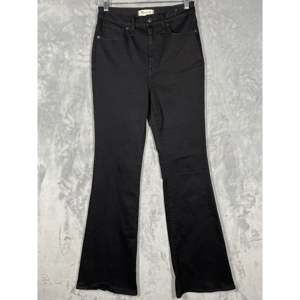 Madewell Skinny Flare Jeans Black High Rise Stretch Denim Size 27 CKP474861934